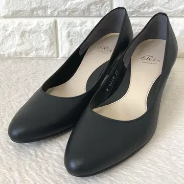 거의 미사용 Riz raffinee 펌프스 블랙 23cm 천연 가죽 가죽