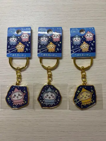 치이카와 다이컷 키링 도야마 한정판 반딧불 오징어 하치와레 토끼 3점