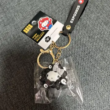 간사이 엑스포 개최지 한정판 검은 미야쿠미야쿠 변신 키링 키티