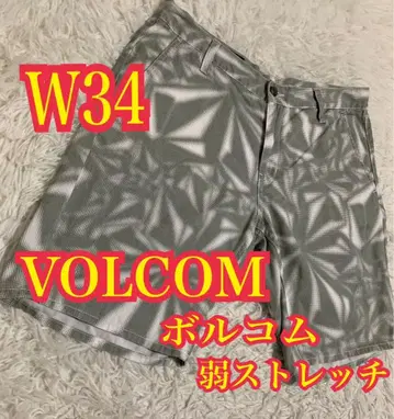 VOLCOM 볼콤 반바지 약한 스트레치 짧은 바지 로고 패턴 W34