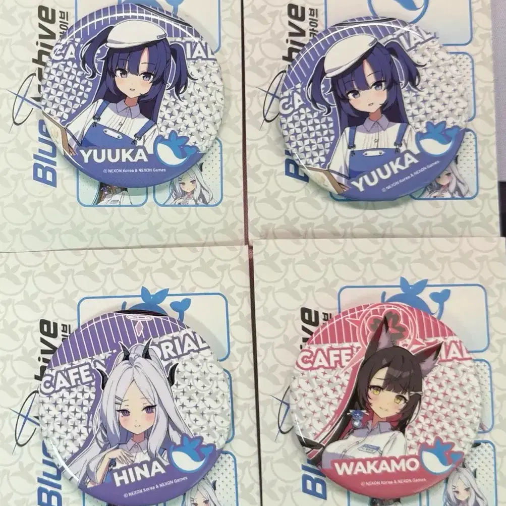 Blue Archive Cafe Memorial Can Badge Wakamo Uuka Hina #블루