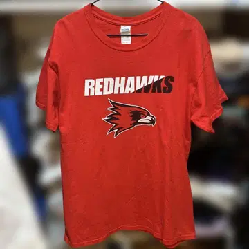GILDAN REDHAWKS 백 프린트 버거킹 티셔츠 빨간색