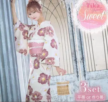 Tika Sweet 유카타 오비 세트 3점 세트