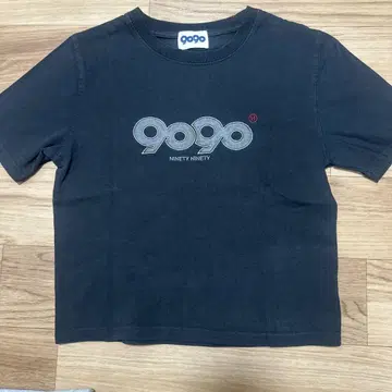 9090 블랙 그레이 차콜 반팔 티셔츠 S 사이즈 미니 티 크롭트 길이