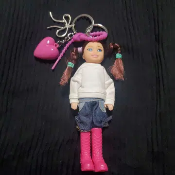 키링 바비 인형 백참 하트 리본 한국