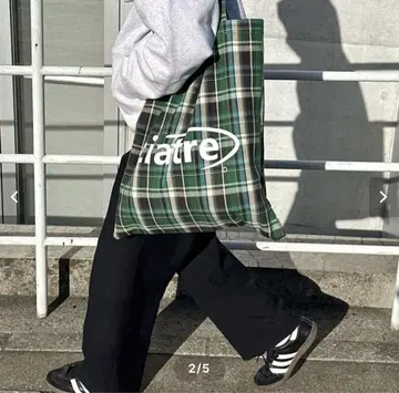 ciatre 토트백 그린 체크