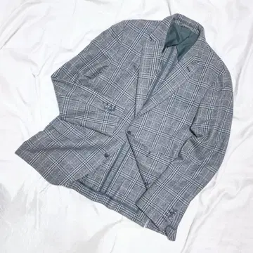 HACKETT 울 플란넬 체크 테일러드 재킷 40 네이비