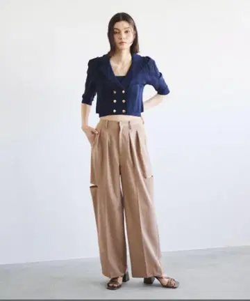 선착순! 코코딜 사이드 슬릿 투 턱 팬츠 베이지