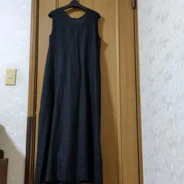 새상품급 zelal sports 린넨 롱 원피스 백리본
