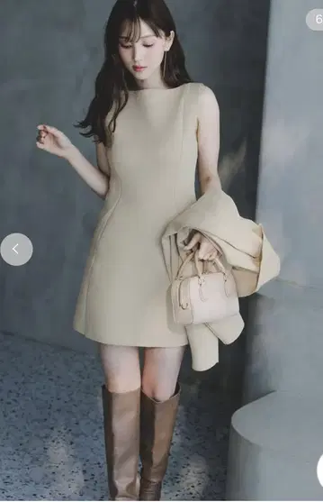 신품 스나이델 미니 니트 세트업 원피스만 베이지 M 사이즈