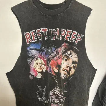 REST IN PEEP 탱크톱 L 다크 그레이