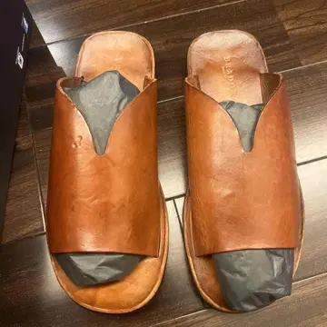 브라도 브라운 가죽 샌들 40