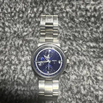 SEIKO 크로노그래프 손목시계 네이비