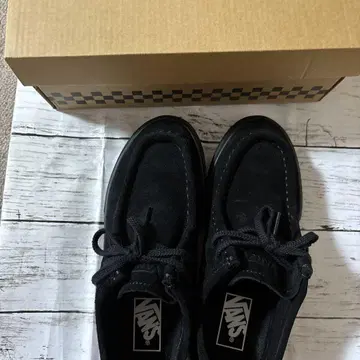 VANS 블랙 스웨이드 로퍼 24.5cm