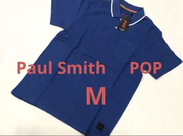 M 사이즈 새상품 폴스미스 POP 피케 셔츠 블루 카라 뒷면 멀티 컬러
