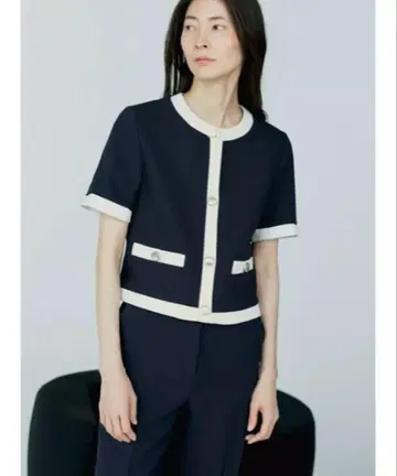 택 달린 새 상품 ZARA 콘트라스트 트림 숏 슬리브 블레이저 L 사이즈