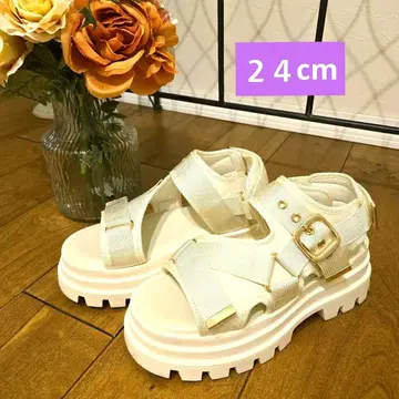 화이트 아이보리 여성용 24cm 두꺼운 밑창 스포츠 샌들 힐 8.5cm
