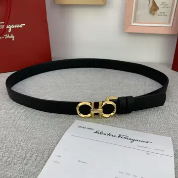 Ferragamo 페라가모 여성용 벨트 2.5cm 소가죽 골드 금장 장식