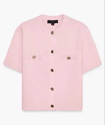 ZARA 숏 슬리브 니트 가디건 핑크 M 사이즈
