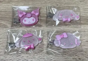 산리오 시크릿 헤어 클립 앞머리 핀 벚꽃 사쿠라 4점 세트
