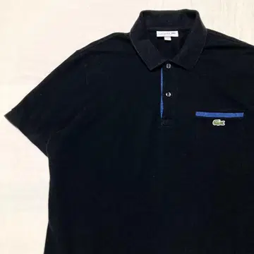 [새상품급] LACOSTE 라코스테 피케 셔츠 일본제 XL 블랙 포켓