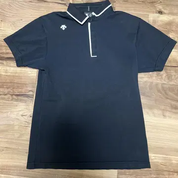 DESCENTE 블랙 피케 셔츠 JP M