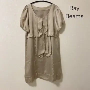 Ray Beams 새틴 원피스 반팔 베이지 봄/여름/가을/겨울