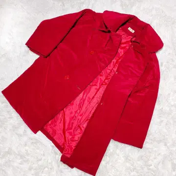 [고품질] SILK 롱 코트 옷깃 레드 프리