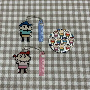 짱구는 못말려 CRAYON STYLE 키링 캔뱃지 세트