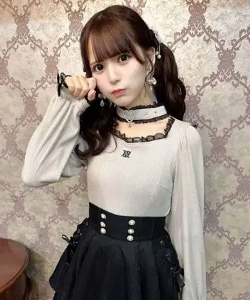 ROJITA 하트 버클 초커 골지 TOPS