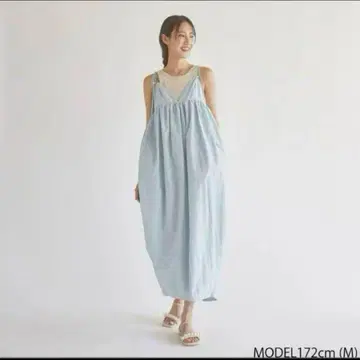 어깨 리본 코쿤 원피스