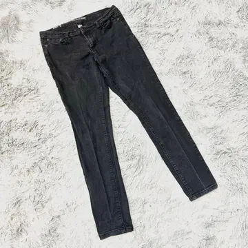빈티지 블랙 스키니 청바지 스트레치 구제 의류 Y2K