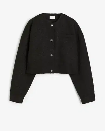 [새상품] H&M 블랙 숏 자켓 오버 사이즈 프론트 버튼 자켓