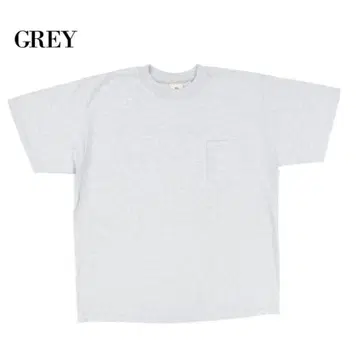 Goodwear 그레이 모크넥 포켓 티셔츠 7.2oz