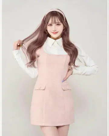 Darich 다리치 셔츠 도킹 트위드 미니 원피스