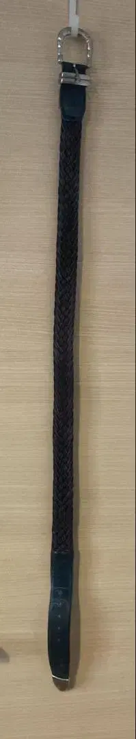 블랙 가죽 웨빙 벨트, 메탈 버클 포함