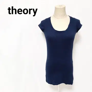 띠어리 Theory 반팔 U넥 티셔츠 네이비 사이즈 2
