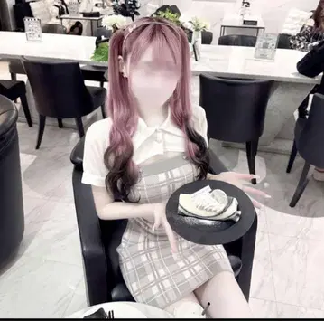 미셸 마카롱 check 앙상블 원피스 HONEYMEW
