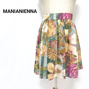 MANIANIENNA 마니아니엔나 꽃무늬 플리츠 스커트 플레어 스커트 F
