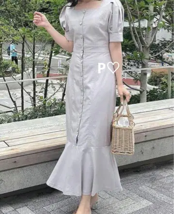 An MILLE 오픈 백 머메이드 원피스 리본 안미르