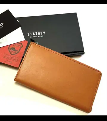 STATUSY 브라운 장지갑 오른손잡이용 카멜
