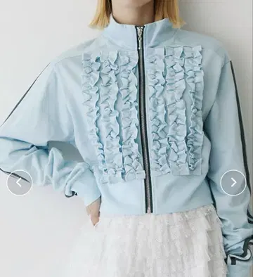 jouetie 프릴 트랙 자켓 저지 스카이블루