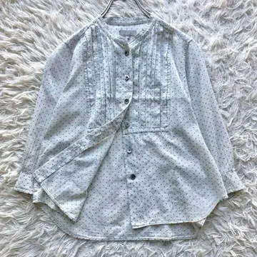 [ 새상품급 실크 코튼 ] 마가렛호웰 블라우스 핀턱 도트