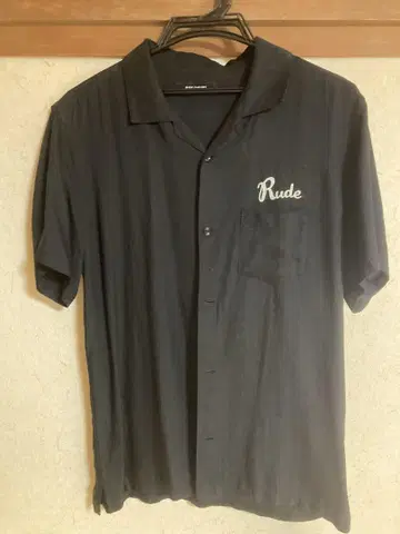 RUDE GALLERY 블랙 반팔 볼링 셔츠