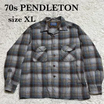 1970년대 펜들턴 보드 셔츠 XL 사이즈 미국 온브레 오픈 칼라