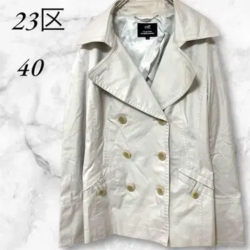 23KU 트렌치코트 더블 브레스트 자켓 40 라이트 그레이