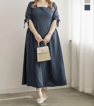 CLETTE 오리지널 소매 리본 원피스 쿠레트