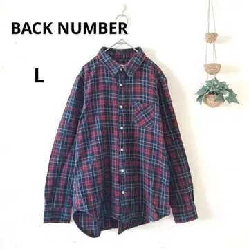 백넘버 빨파 체크 무늬 플란넬 셔츠 L 캐주얼 심플