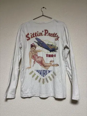 AVIREX 프린트 긴팔 티셔츠 롱T M 남성용