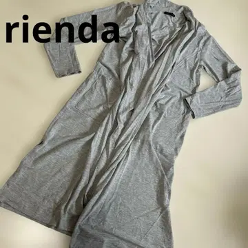 rienda 컷 루즈 롱 카디건 목 그레이 그레이 롱 카디건